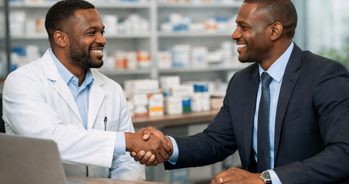 Healthcare professionals discussing partnership