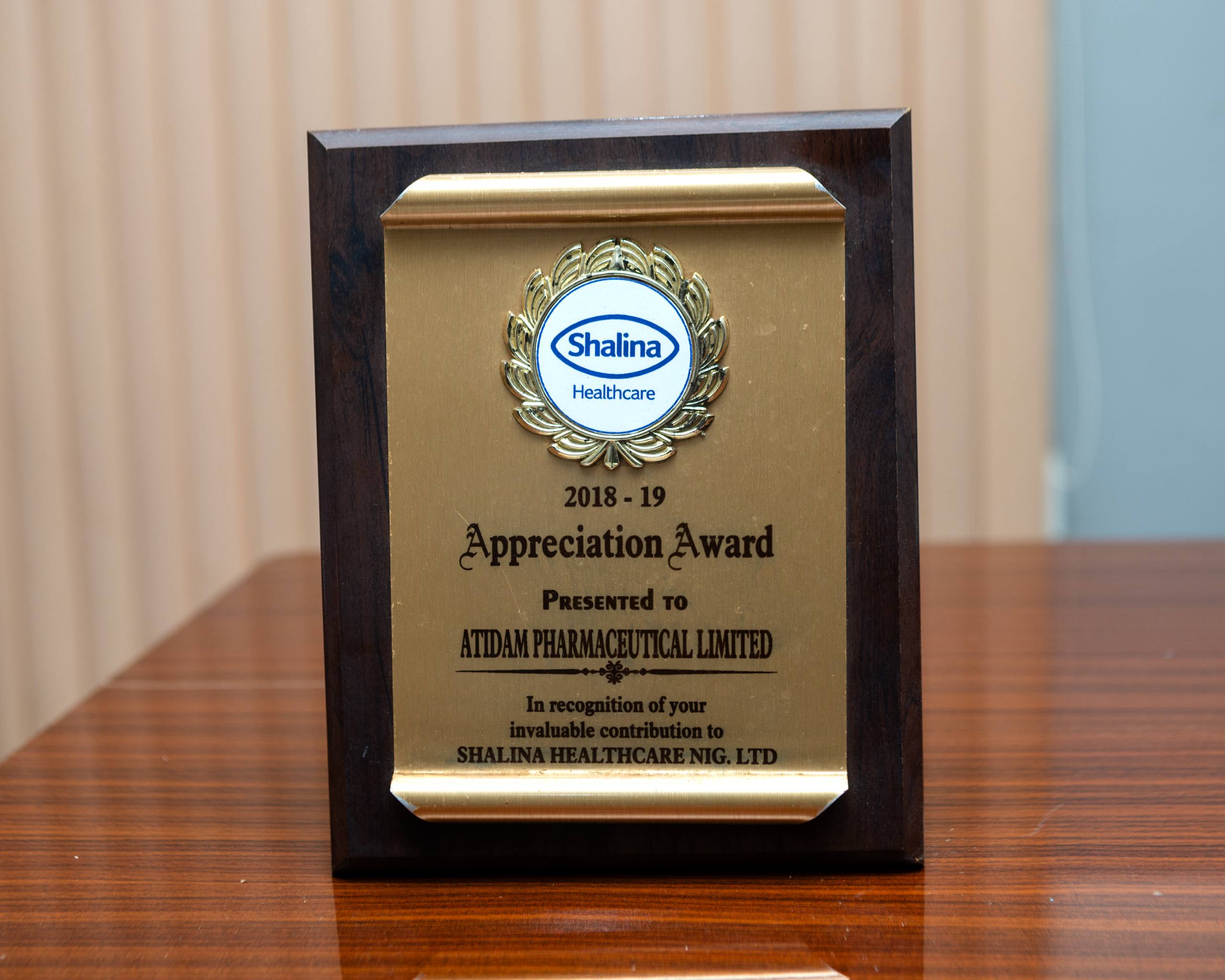 SHALINA HEALTHCARE APPRECEITION AWARD