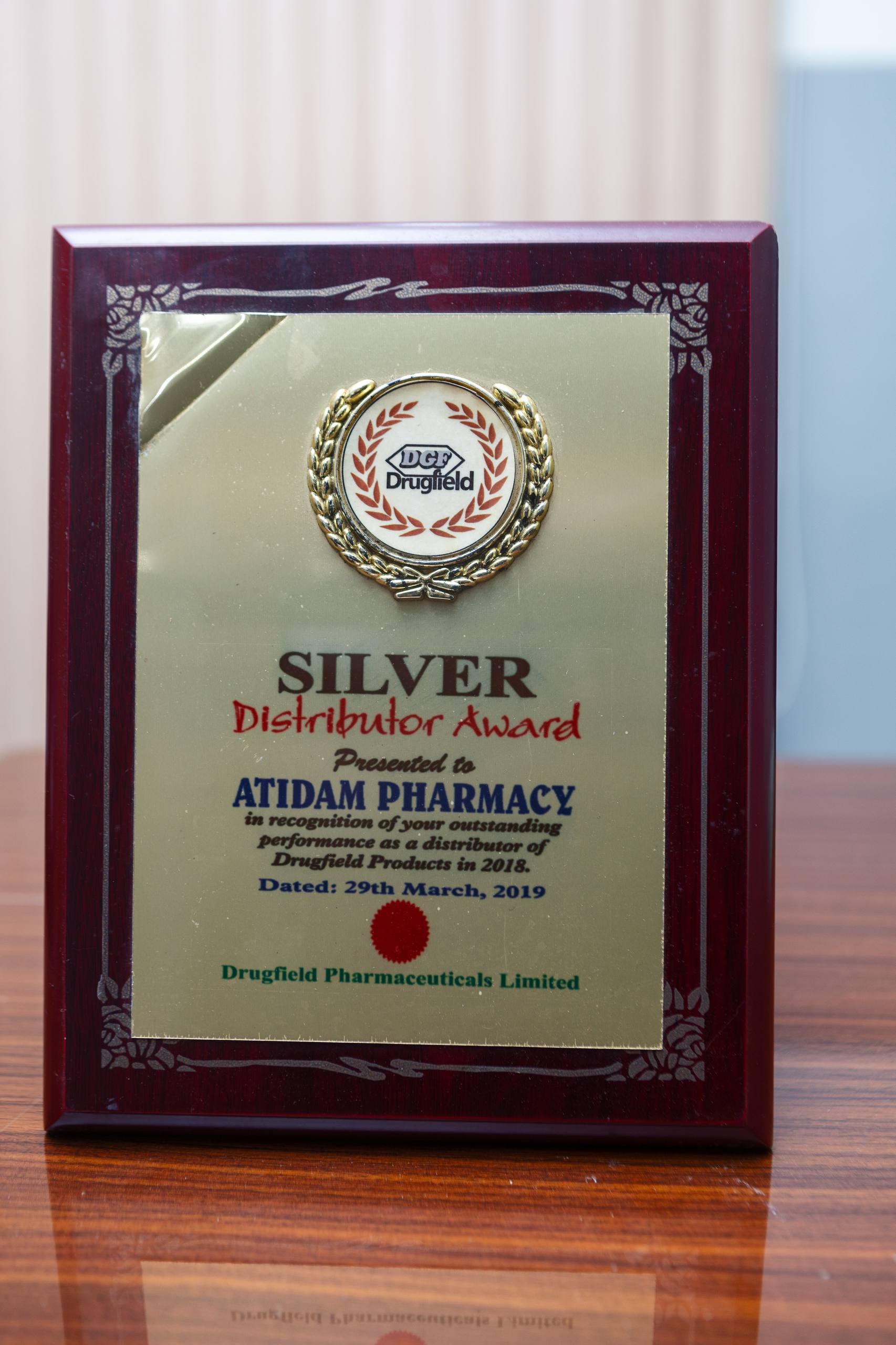 DRUGFIELD SILVER DISTRIBUTOR AWARD